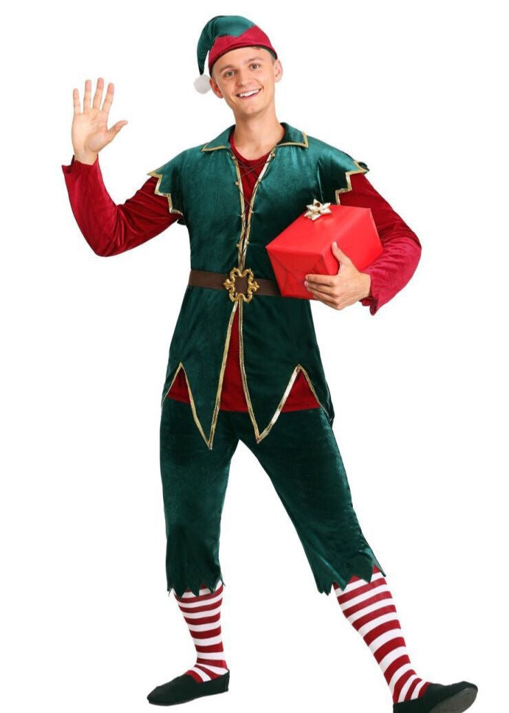 European and American New Christmas Clown Costumes, Christmas Green Costumes for Men and Women, Couple Costumes, Christmas Costumes, Stage Performance Costumes