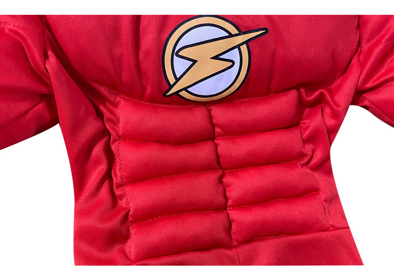 Halloween Kids Superhero Muscle Dress Up The Flash Dress Up Boys Anime Figure Cosplay Costume