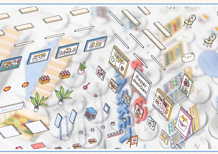 Cross-border Explosions Core Stranger Super Large 3D Stereo Landscape Stickers Decompression Microscale Scene Stickers DIY Cabin Fun Stickers
