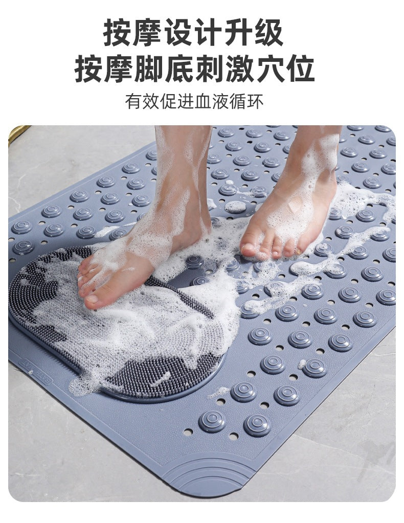 New Non-slip Bath Mat with Suction Cup and Drain Hole, Soft Machine-washable Shower Mat Non-slip Bath Mat
