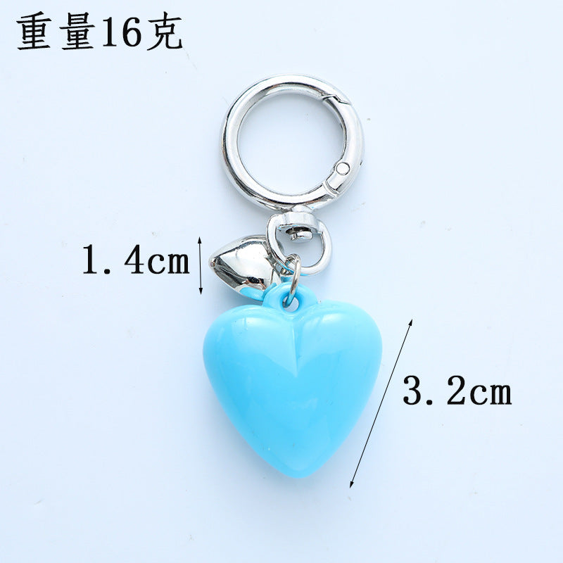 Cross-Border New Acrylic Resin Heart-Shaped Keychain Colorful Creative Couple Peach Heart Bag Water Cup Decorative Pendant