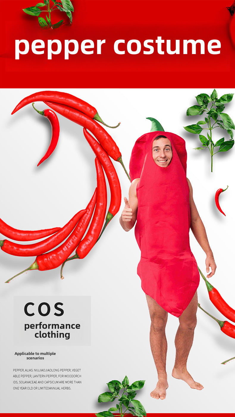 Mardi Gras Halloween Cosplay Masquerade Stage Performance Costume Big Men Fire Red Pepper Performance Costume