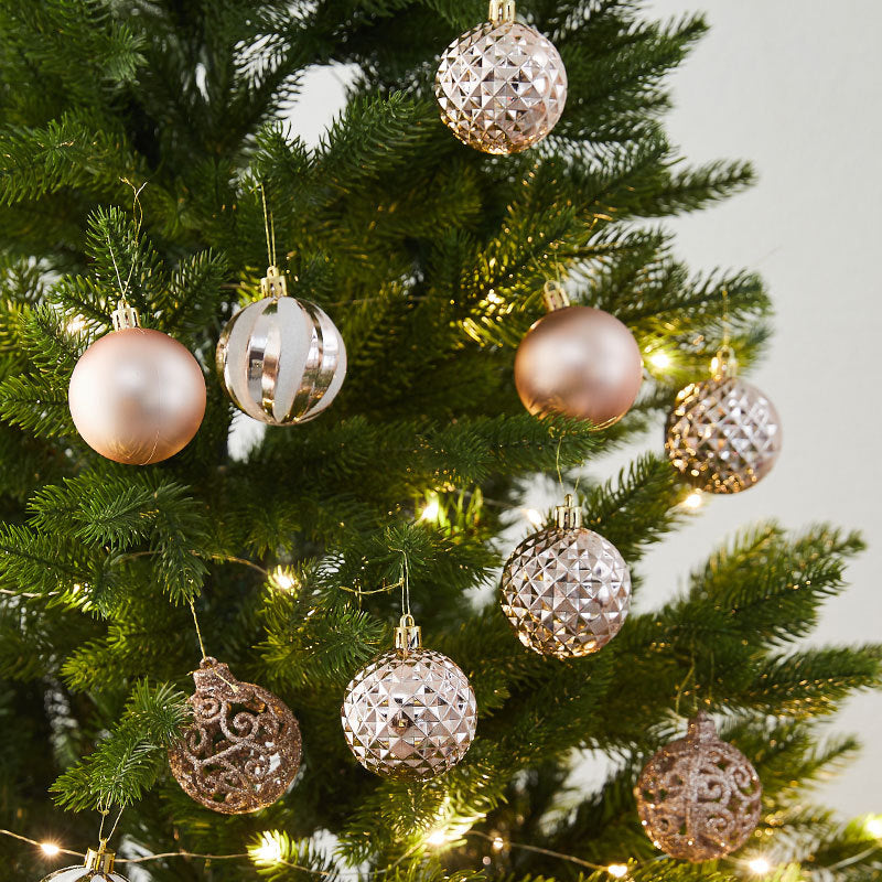 Cross-border New Christmas Tree Decoration Pendant Electroplated Paintted Ball Hanging Hollow Ball Hanging Christmas Decorations