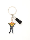 New Halloween Funny Acrylic Keychain Bat Pumpkin Head Witch Tassel Pendant Bag Accessories Pendant