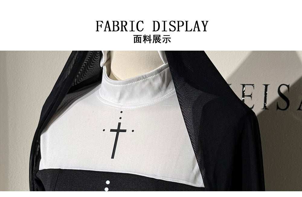 2025 New Halloween Adult Sexy Nun Cross Nurse Carnival Cosplay Costume