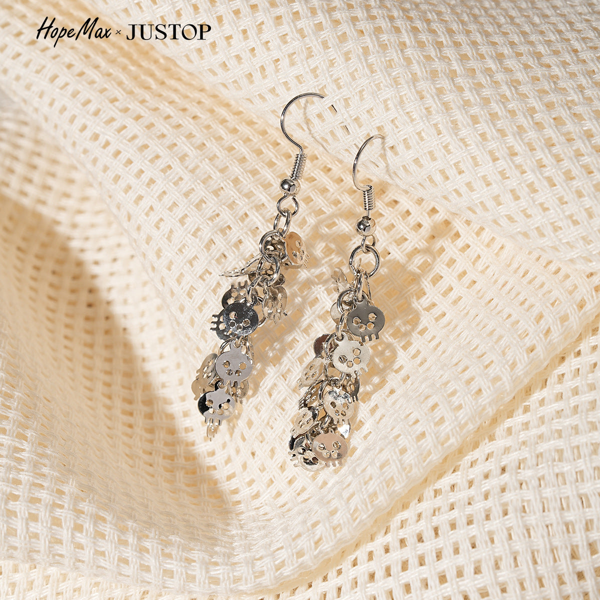 Justop European and American Halloween Ins-Style Personality Exaggerated Trendy Earrings for Women, Skull Earrings, Quirky Ear Accessories