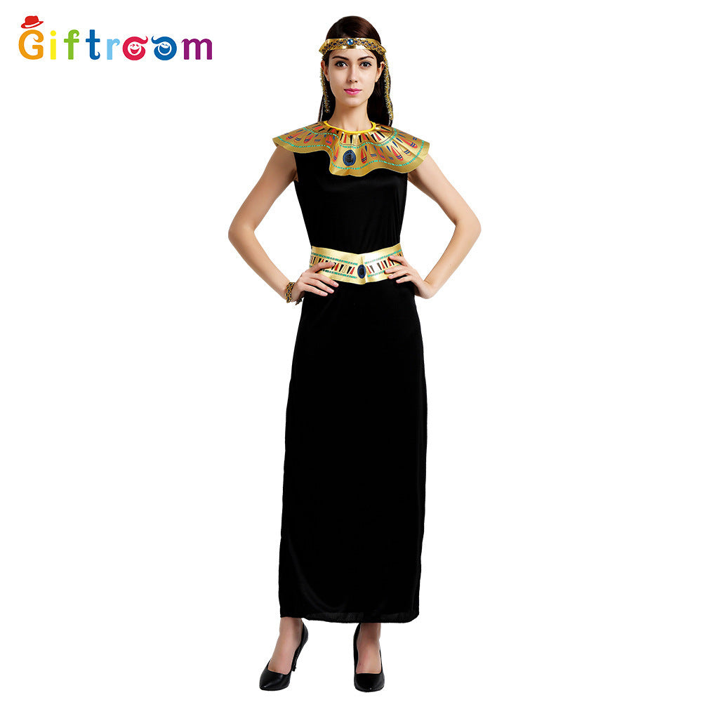 Halloween Holiday Party Pharaoh Queen Cosplay Costume Egyptian Black Festival Halloween Party Costume