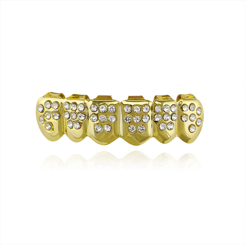 European and American hiphop bright single hip-hop braces colored diamond smooth suit decorated with colored diamond suit vampire gold braces