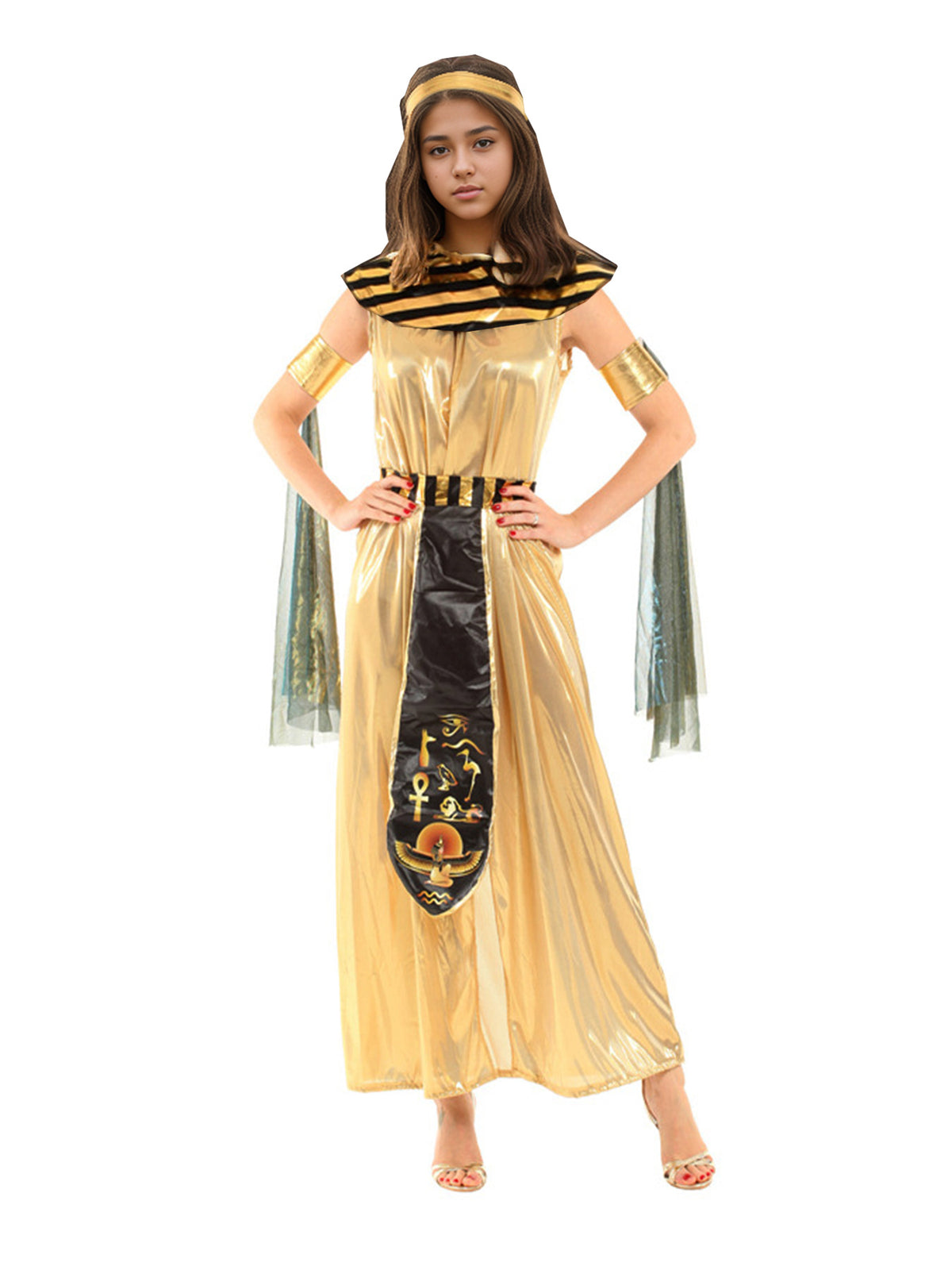 Halloween Cosplay Ancient Egyptian Costume Masquerade Egyptian Queen Little Princess Dress Costume