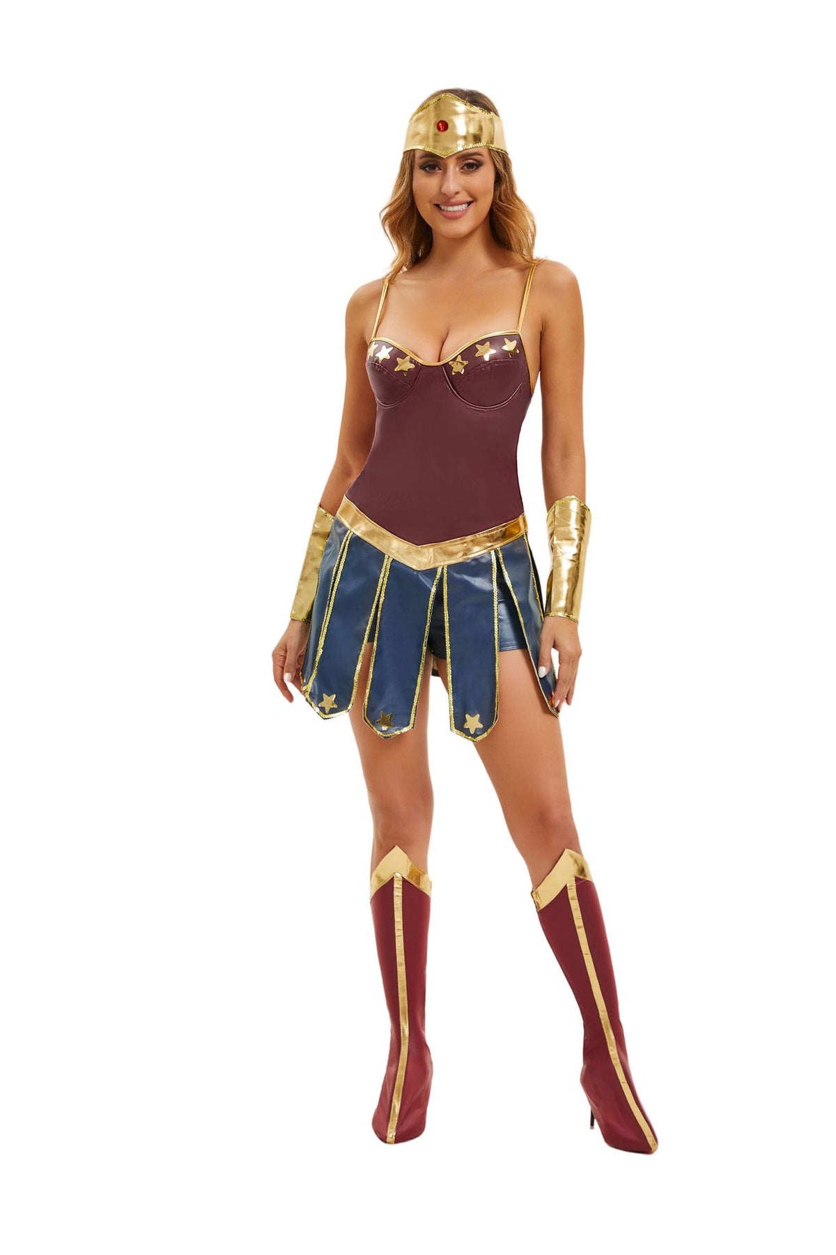 2025 Amazon New Halloween Cos Justice League Wonder Woman Greek Goddess Cosplay Costume