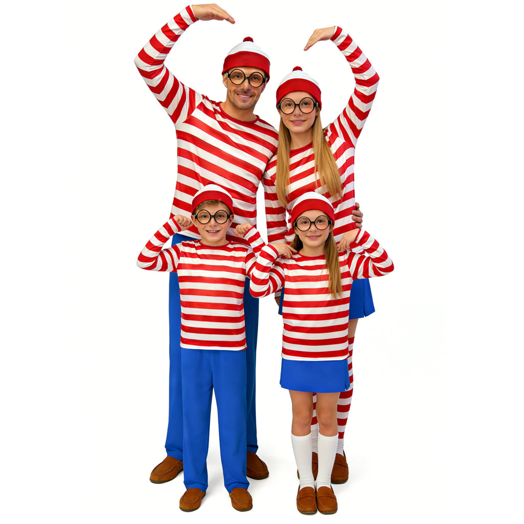 Halloween Costume Smart Wally Where's Wally UK Anime Costume cosplay Couple Costume