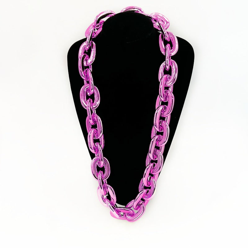 2025 Halloween Christmas Necklace Holiday Party Team Fan Ccb Thick Necklace Exaggerated Hip-Hop Big Gold Chain