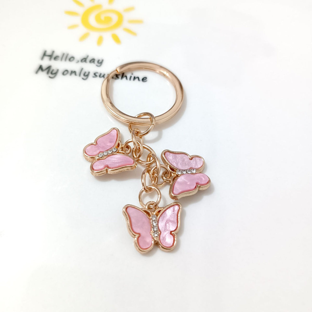 Cross-border new butterfly keychain European and American pendant key accessories schoolbag pendant decoration accessories wholesale
