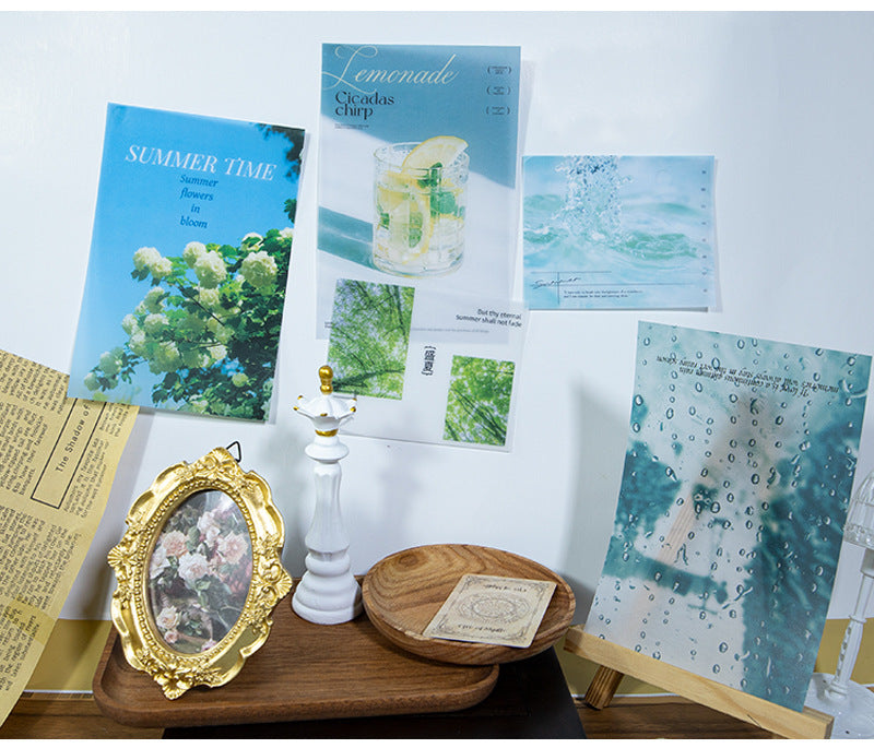 New Style Journal Background Sulfuric Acid Paper Diary Decoration Fresh Style Items Stickers Journal Material Paper Printing