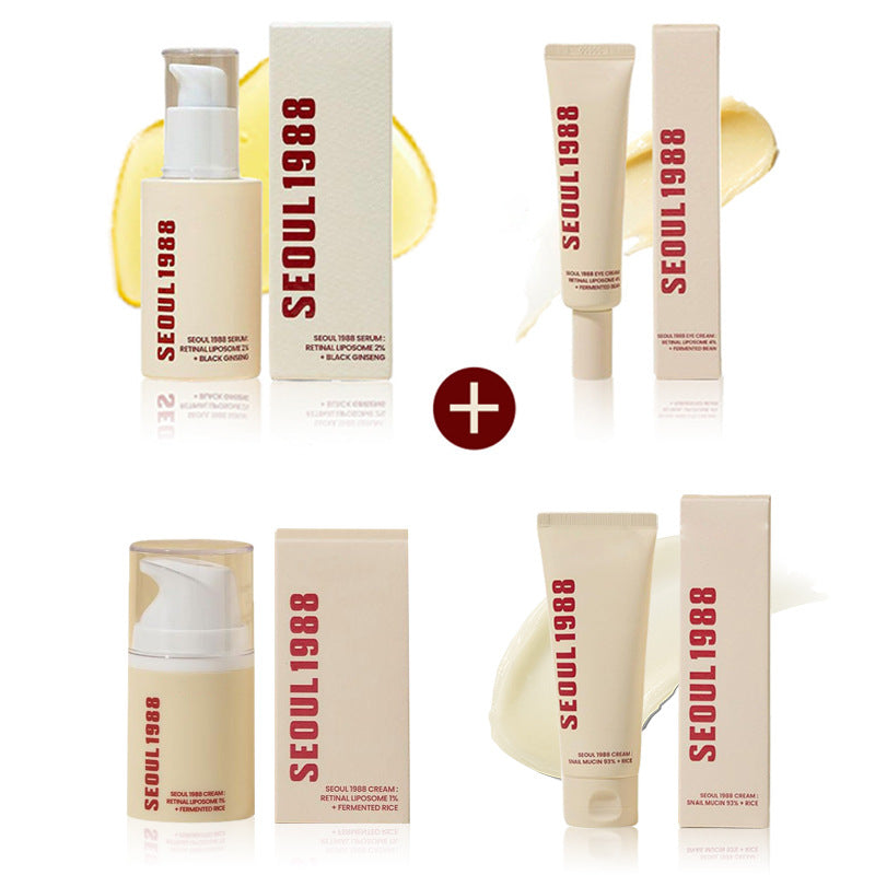 Seoul 1988 Retinol Ginseng Eye & Face Cream Serum Set Firming Moisturizing Anti-aging Diminish Lines Wrinkles Skin Care Essence