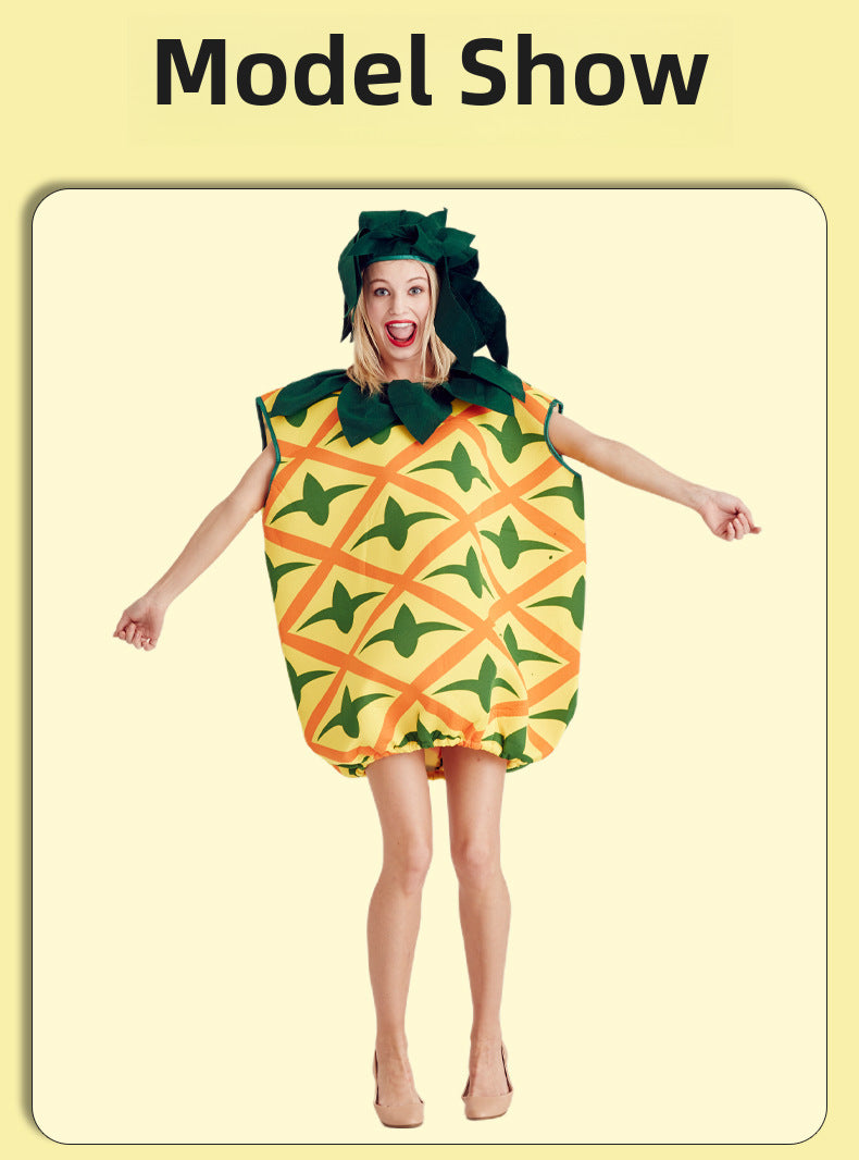 New Fruit Pineapple Style Play Dress Halloween cosplay Stage Performance Hooded Pineapple Costume