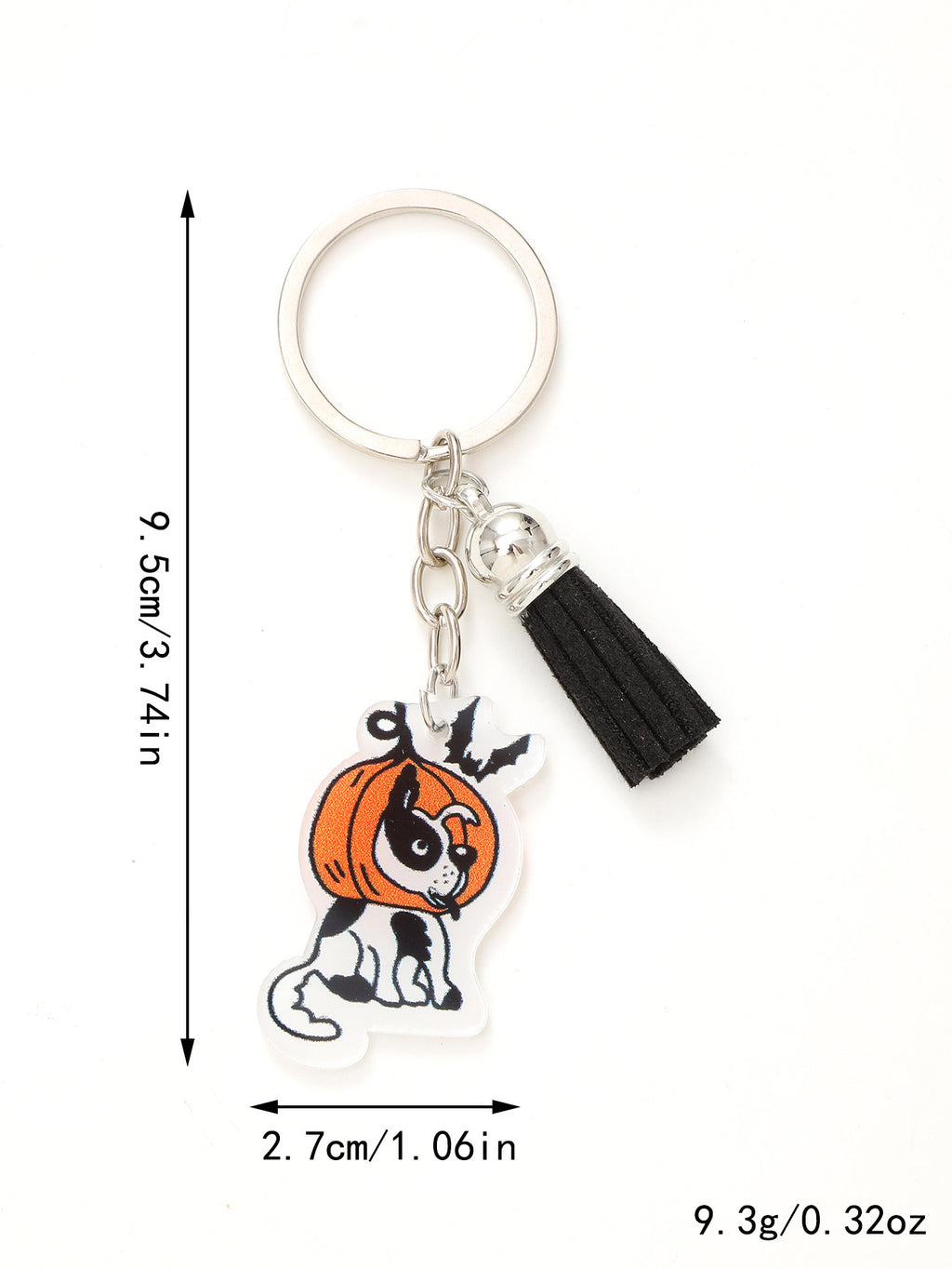 New Halloween Funny Acrylic Keychain Bat Pumpkin Head Witch Tassel Pendant Bag Accessories Pendant