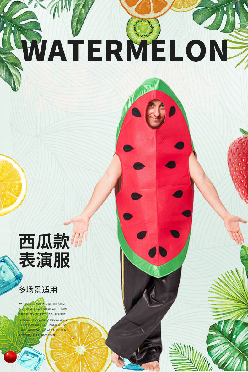 Source Factory Halloween Stage Performance Fruit Playing Suit New Adult Big Red Watermelon Dance Suit