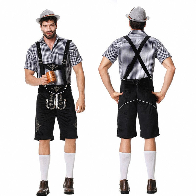 Halloween Costume Wish German Oktoberfest Costume Men's Overalls Suit Adult Stage Cosplay Costume