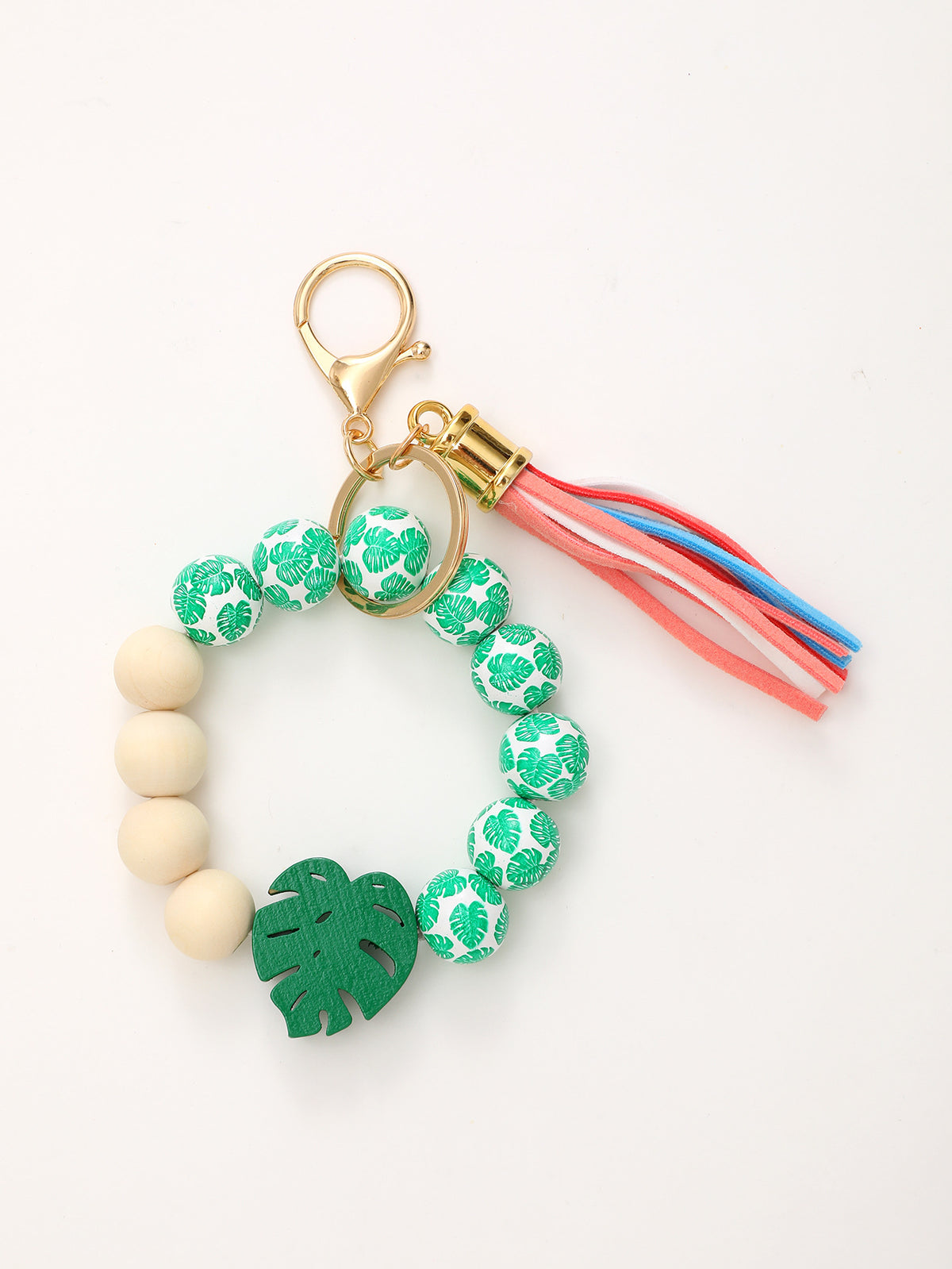 Sporty Baseball Independence Day Halloween Wooden Beads Wooden Fruit Summer Party Keychain Bracelet