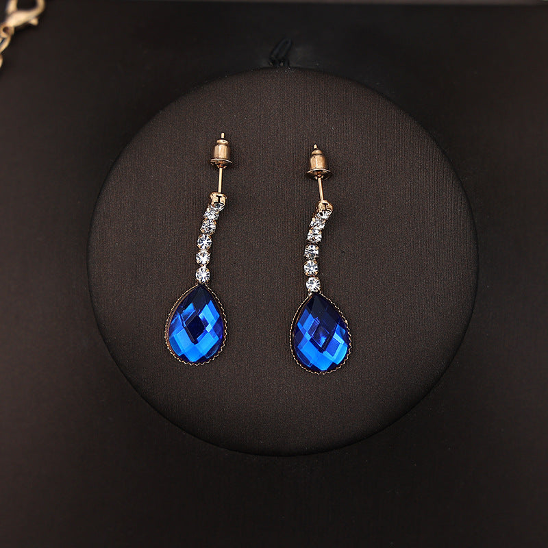 Korean Bride Necklace Earrings Two-piece Decorations Wedding Yarn Wedding Jewelry Wedding Accessories Dance Studio