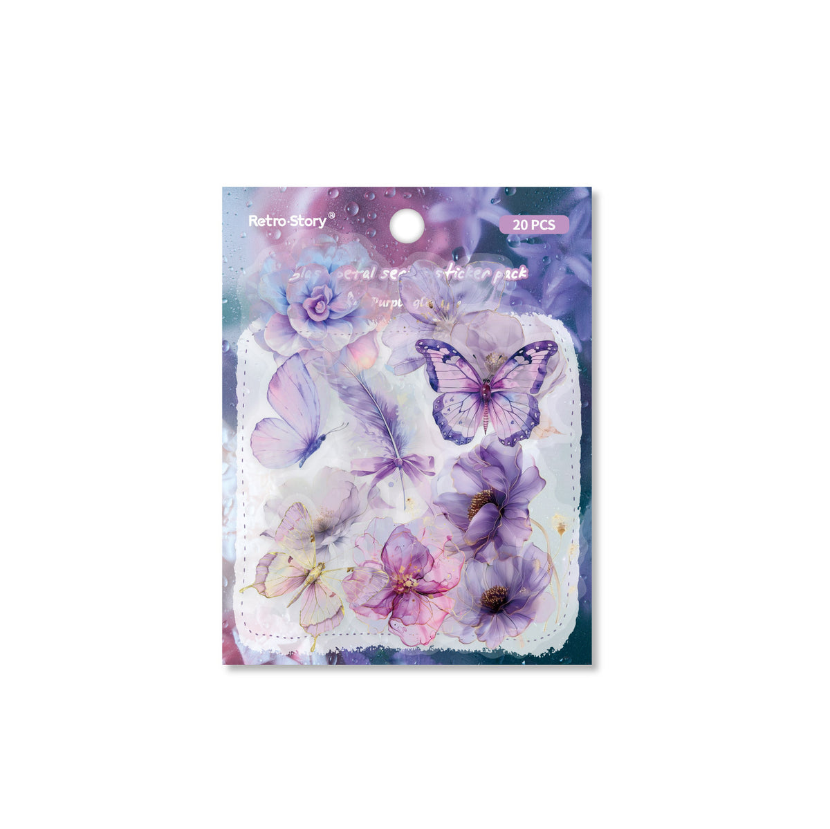 Retrostory Glass Petal Series Pet Notebook Base Decorative Sticker Paper Package Creative Scene Landscaping Sticker