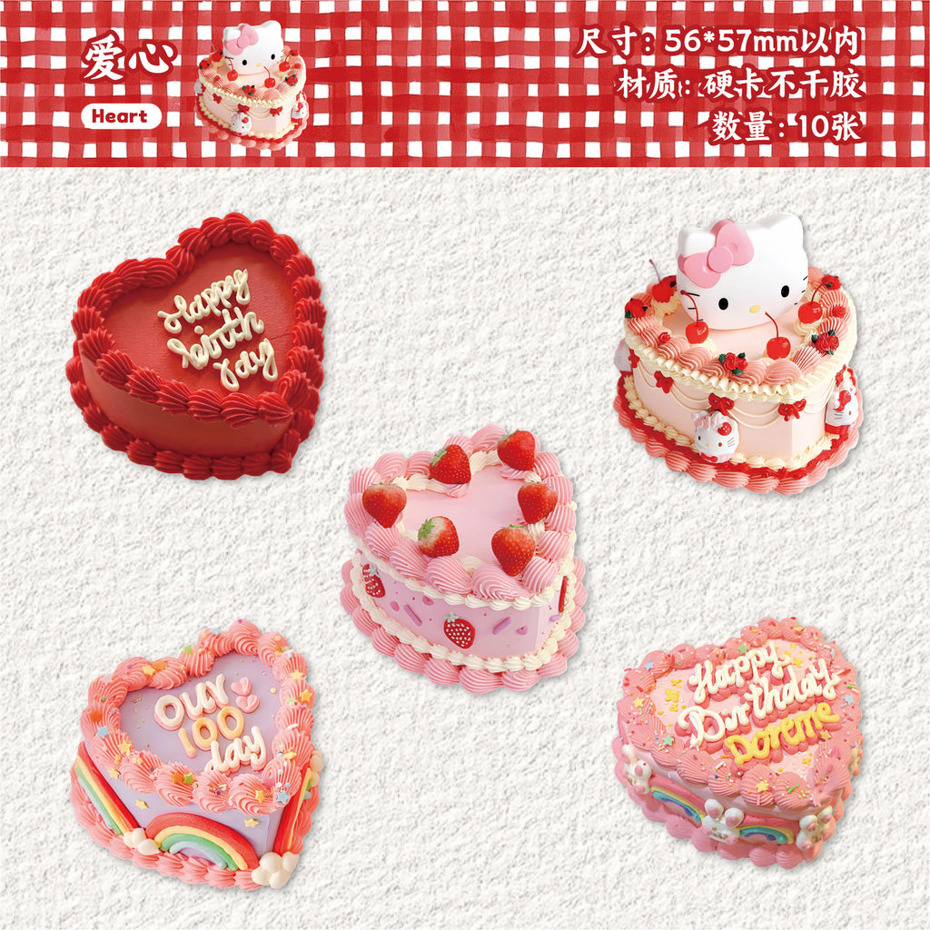 Cross-Border Retrostory Cake Series Cartoon Food Journal Stickers 10 Creative Realistic Base Decoration Stickers