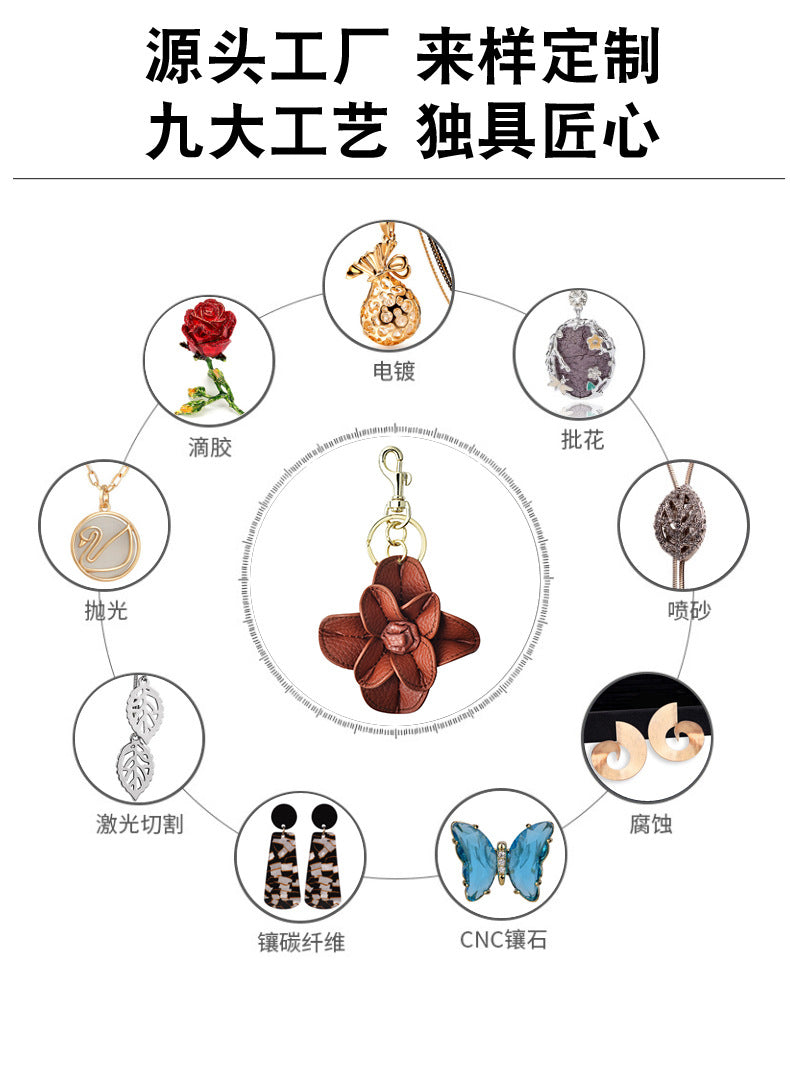 Bag Keychain, Clothing Decoration Pendant, Backpack Pendant, Heart Petal Pendant, Pu Leather Cotton-Filled Pendant