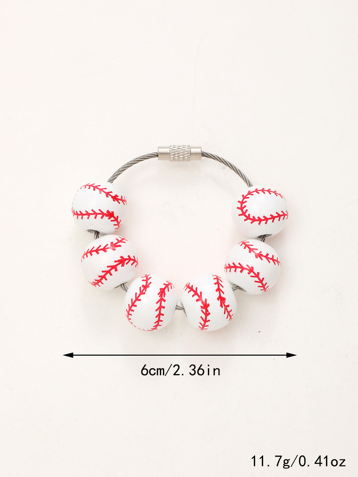 Sporty Baseball Independence Day Halloween Wooden Beads Wooden Fruit Summer Party Keychain Bracelet