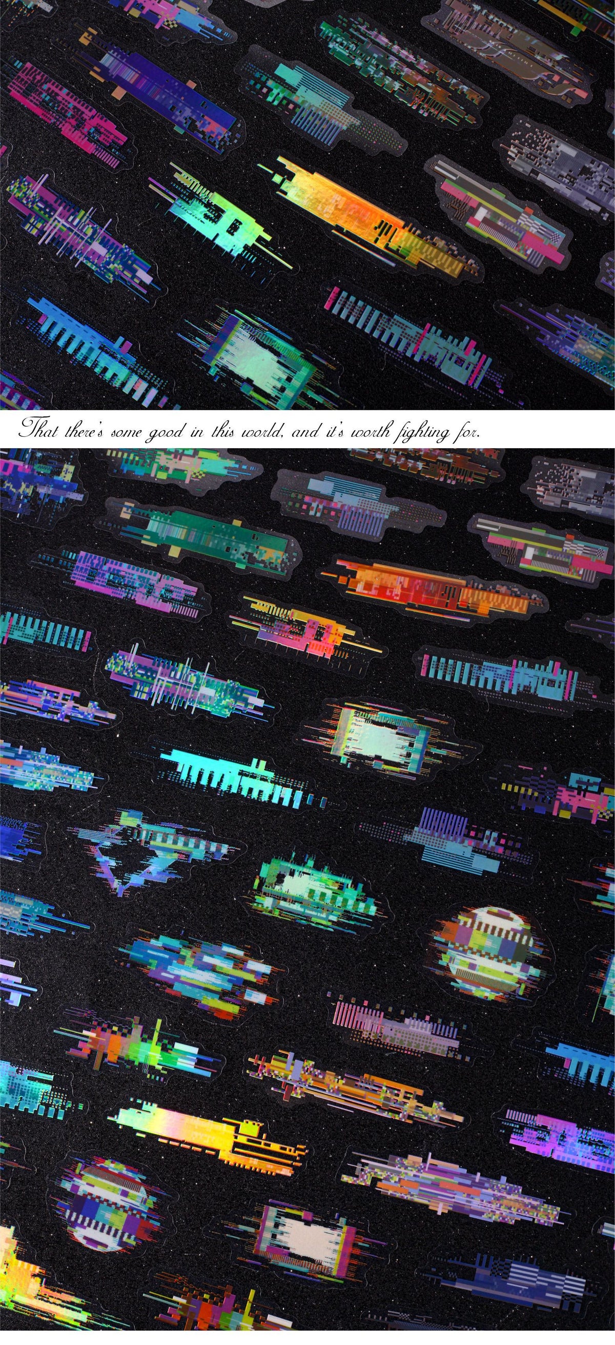 Retrostory Noise Space Series Laser Stickers 20 Creative Cyberpunk Style Decorative Stickers