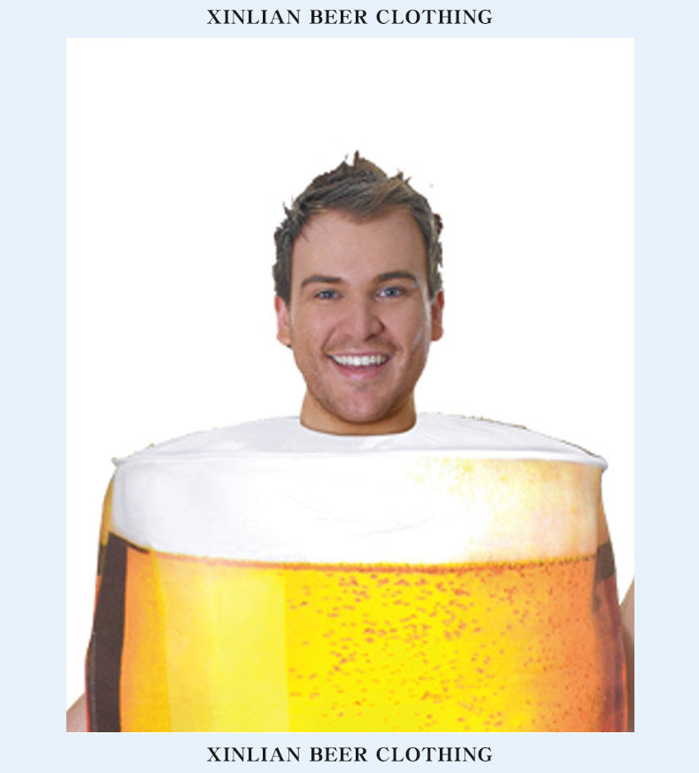 Cross-border supply Halloween beer mug performance costume cosplay role-playing funny adult male performance costume