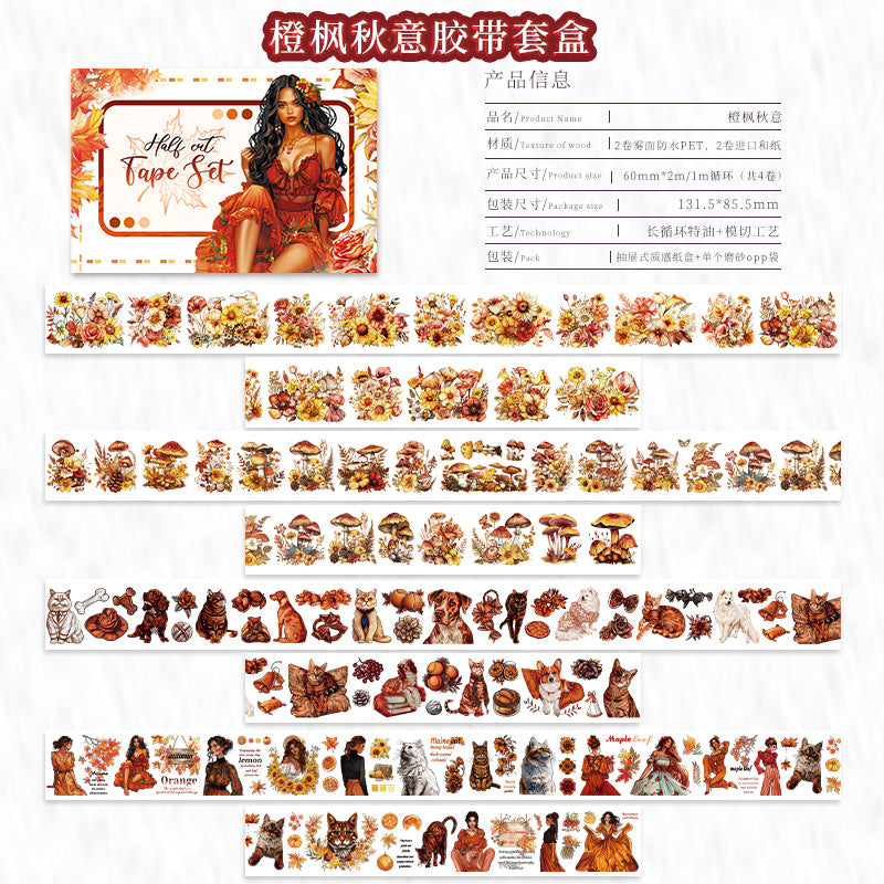 Foreign Trade Cross-Border Hot-Selling Halloween and Christmas Planner Materials DIY Decoration No-Cut Die-Cut Pet Planner Tape