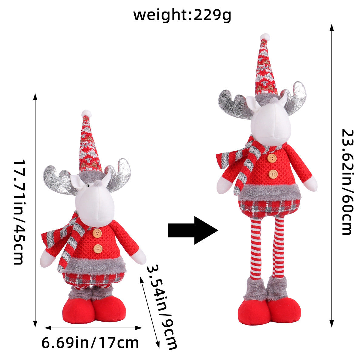 A variety of Christmas standing telescopic doll hotel window Christmas snowman elk doll decorative ornaments