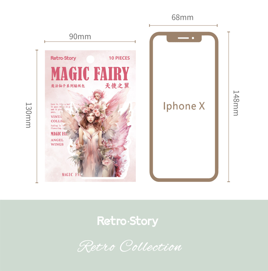 Retrostory Magic Fairy Series Creative Stickers Background Self-Adhesive Base Decoration Journaling Landscaping Stickers