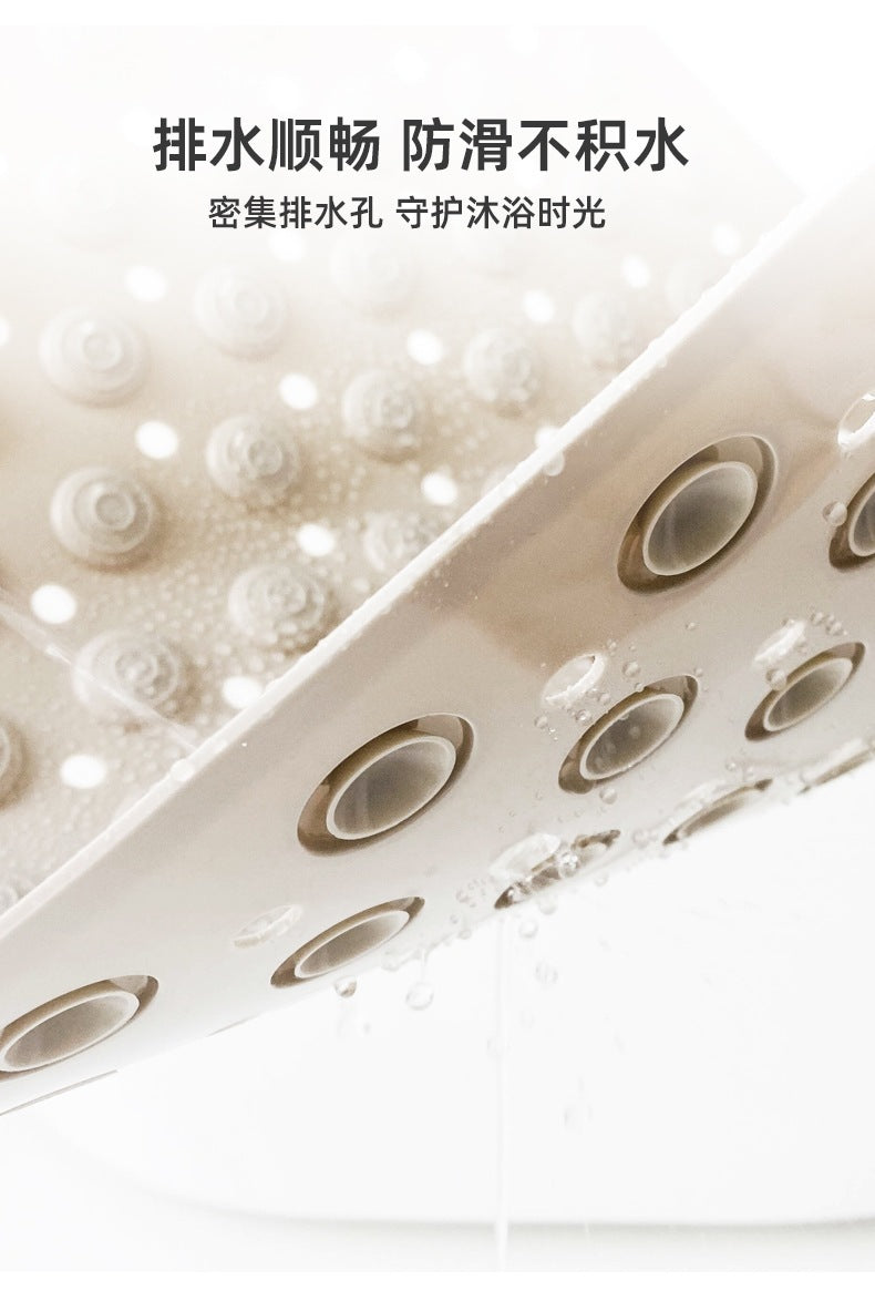 New Non-slip Bath Mat with Suction Cup and Drain Hole, Soft Machine-washable Shower Mat Non-slip Bath Mat