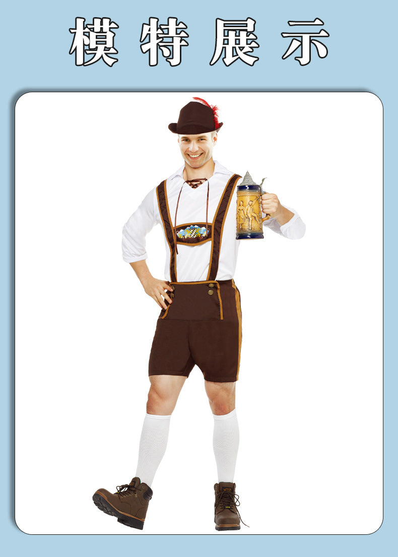 German Oktoberfest Men's Adult Performance Costumes Alpine Folk Costumes Stage Performance Role-Playing