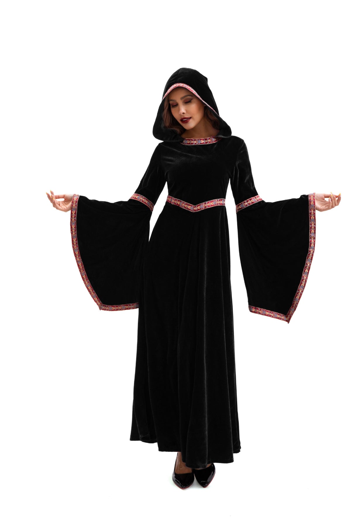 2025 Halloween Family Costume Performance Costume Party Performance Costume Adult European Medieval Burgundy Vampire
