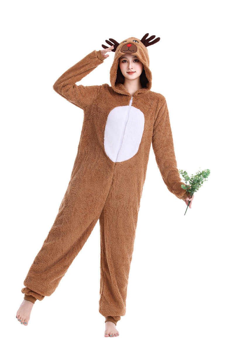 halloween elk caribou play flannel animal conjoined elk christmas performance show stage caribou