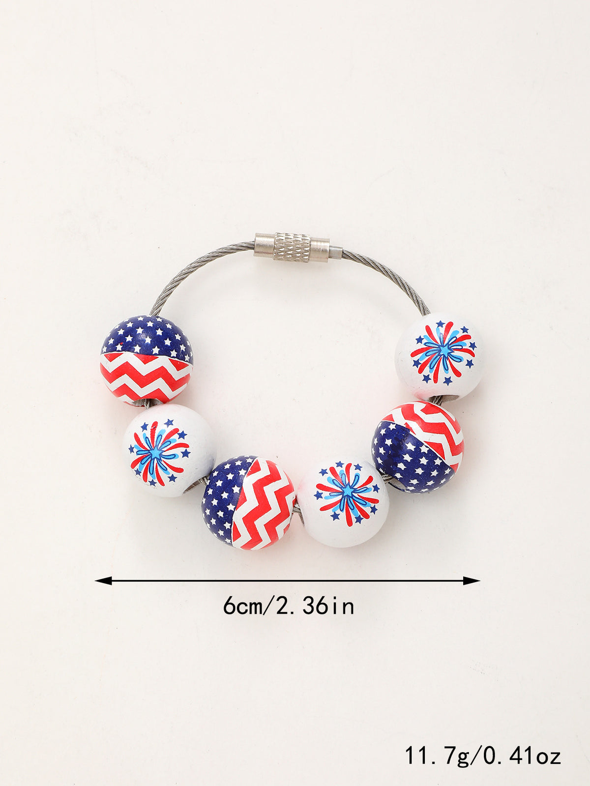 Sporty Baseball Independence Day Halloween Wooden Beads Wooden Fruit Summer Party Keychain Bracelet