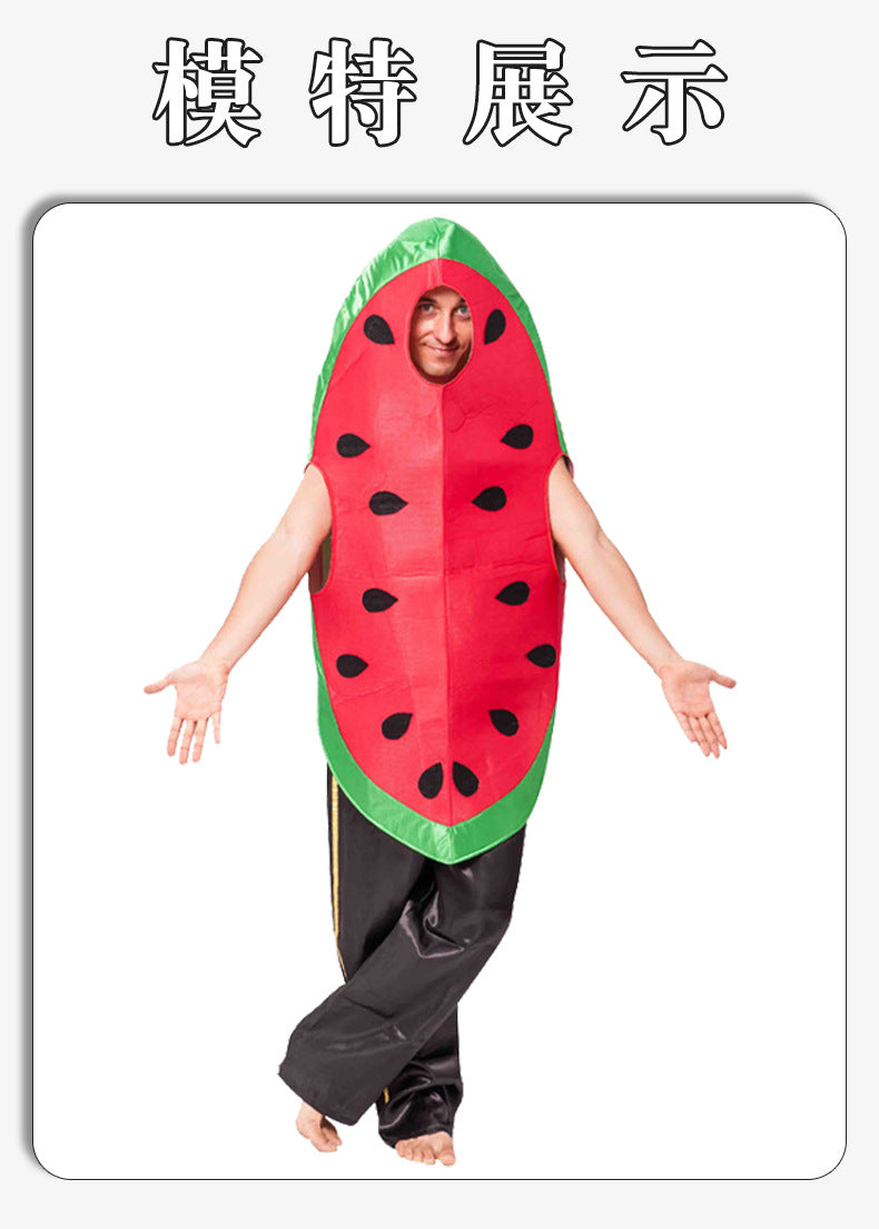 Source Factory Halloween Stage Performance Fruit Playing Suit New Adult Big Red Watermelon Dance Suit