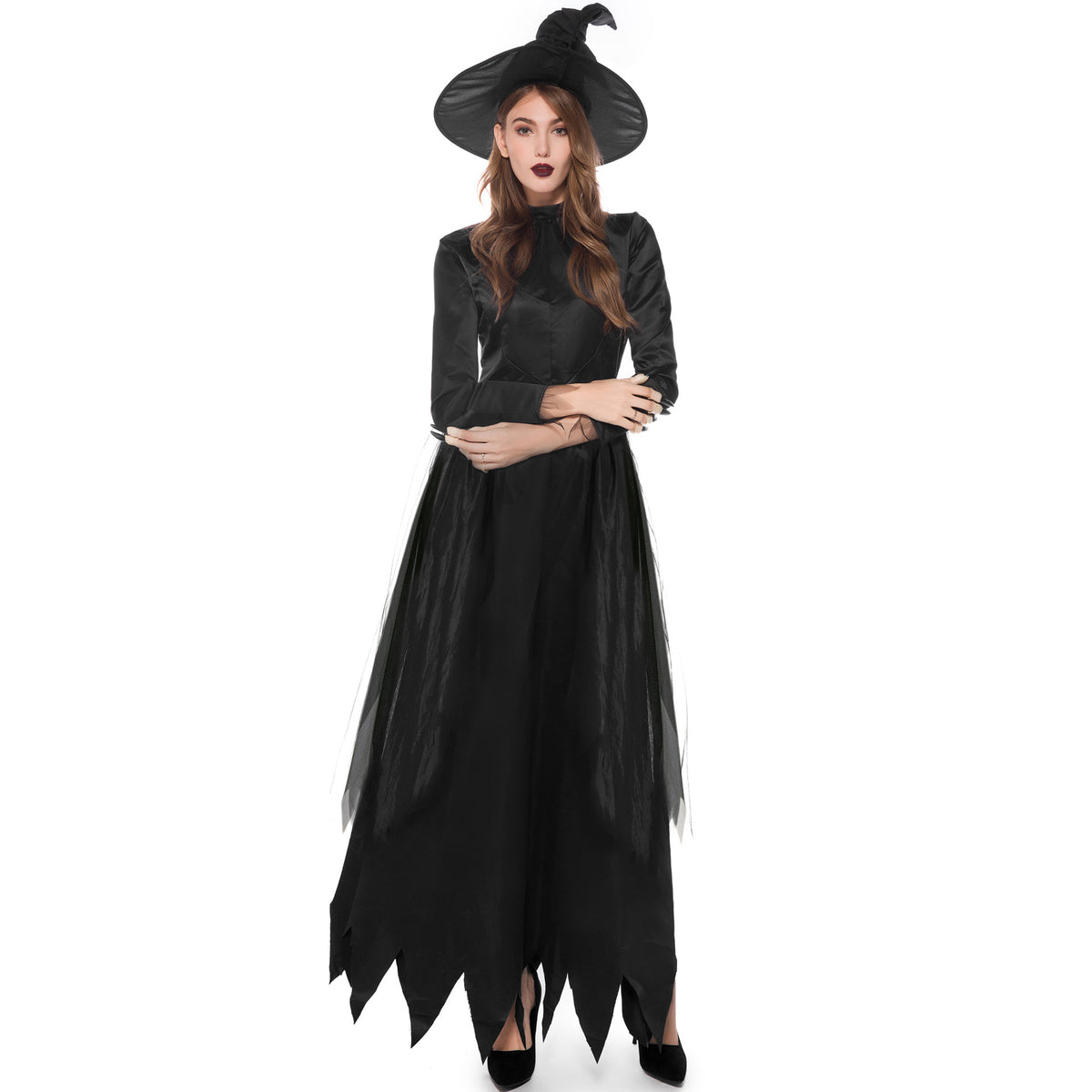 Export Halloween Cos Adult Black Witch Dark Demon Horror Masquerade Ghost Bride Costume