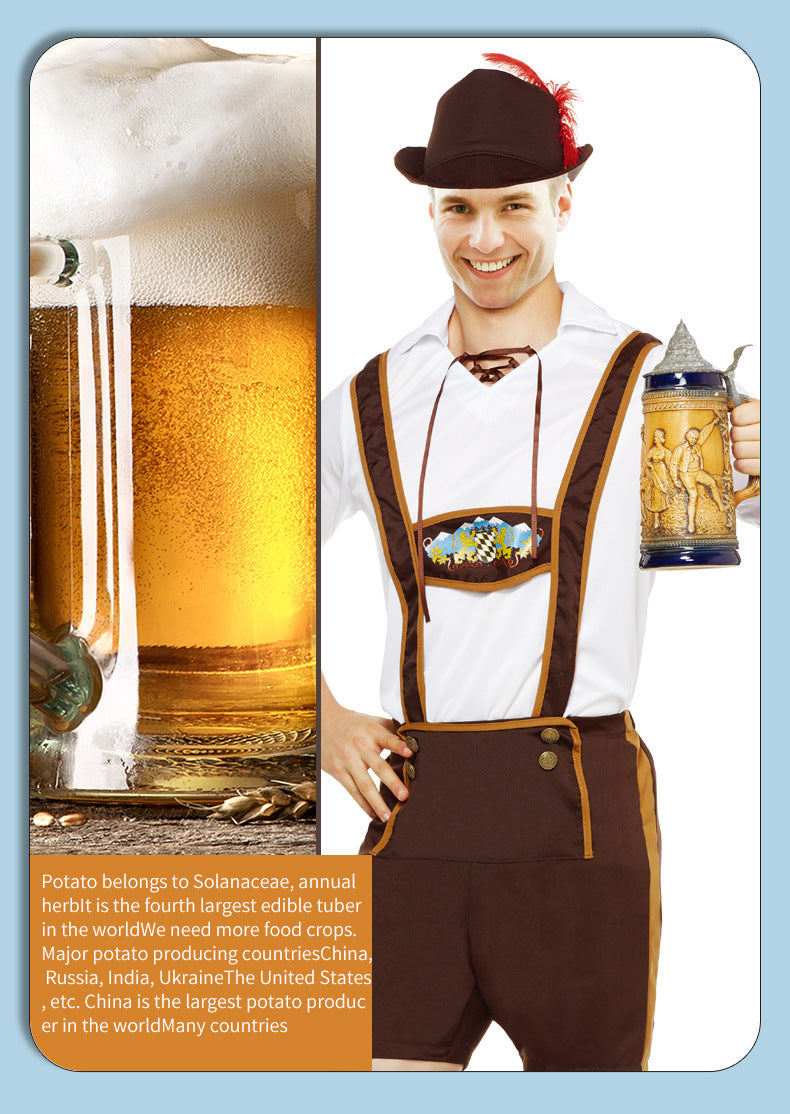 German Oktoberfest Men's Adult Performance Costumes Alpine Folk Costumes Stage Performance Role-Playing