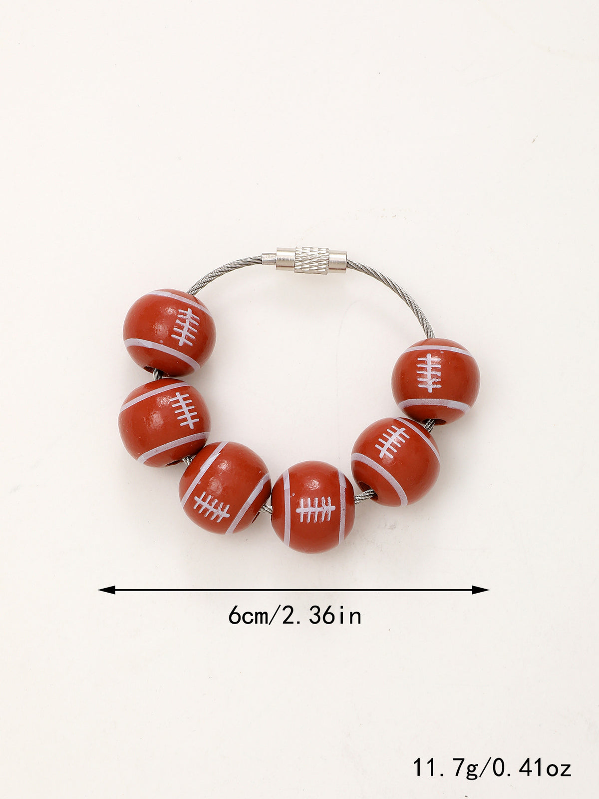 Sporty Baseball Independence Day Halloween Wooden Beads Wooden Fruit Summer Party Keychain Bracelet