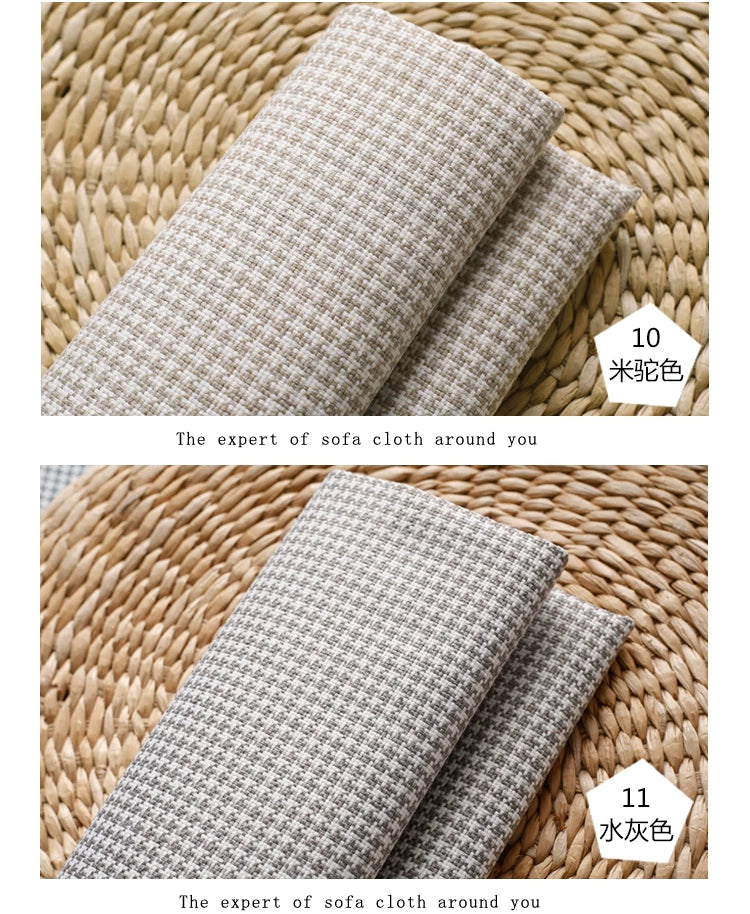 High-end Thousand Bird Grid Sofa Fabric Thickening Plaid Cotton Linen Cloth Tablecloth Pillow Cushion Cover Handmade DIY Fabric