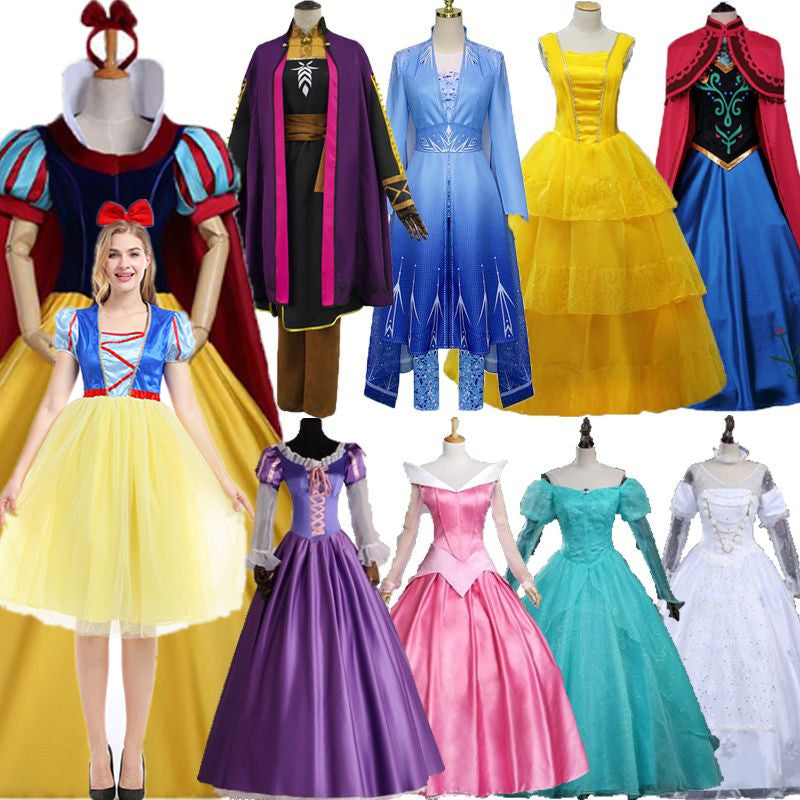 Adult Halloween Snow White Bell Cinderella Ice Sleeping Beauty Rapunzel Party Stage Performance Princess Dress