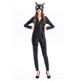 One-Piece Catwoman Halloween Party Patent Leather Catwoman Nightclub Cosplay Costume Black Tight Game Suit