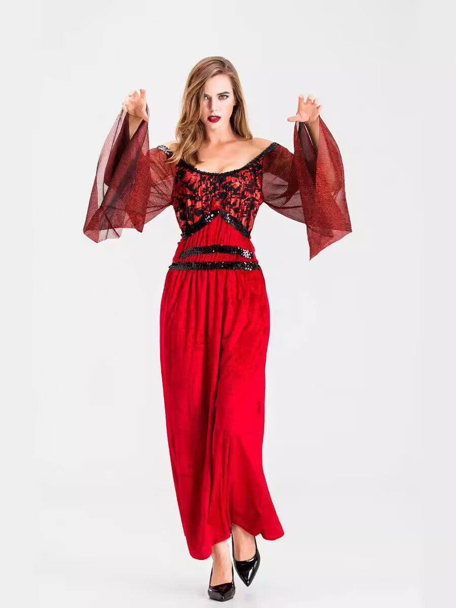 Halloween Masquerade Costume Family Vampire Witch Cos Movie Palace Haunted House Event Costume