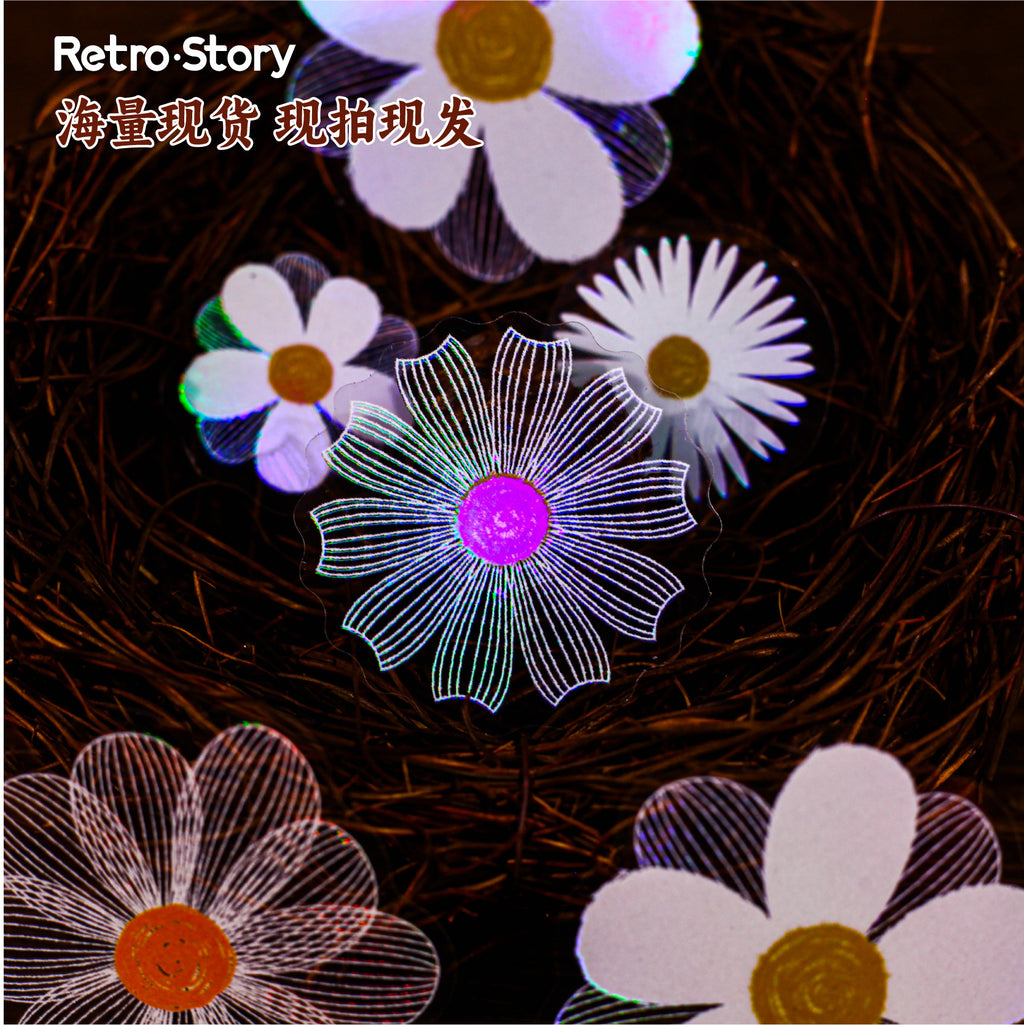 Retro Story Velvet Series Sticker Pack Fresh DIY Base Stickers Decorative Material Creative Journal Stickers