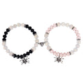Personalized Dark Wind Halloween Spider Pendant Bracelet suit 8mm Crystal Onyx Stone Beaded Couple Bracelet