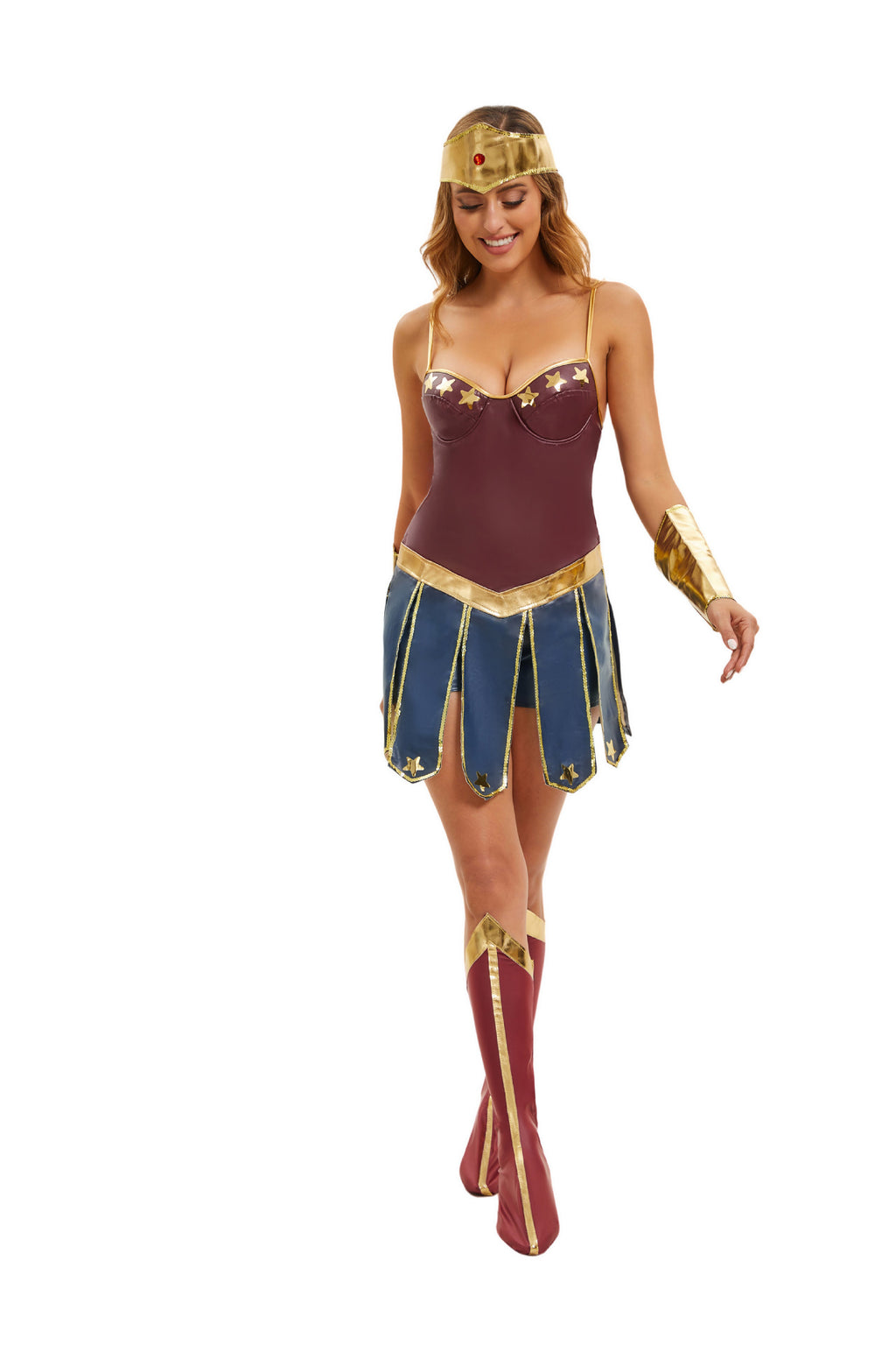 2025 Amazon New Halloween Cos Justice League Wonder Woman Greek Goddess Cosplay Costume